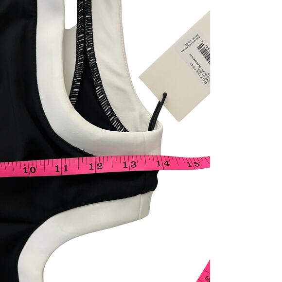 Staud Sea Swimsuit Womens S Black/White Dolce One Piece Side Cutout NWT - Picture 12 of 14